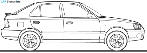 2004 Hyundai Accent Hatchback blueprint