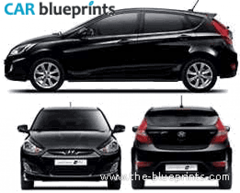 2011 Hyundai Accent WIT Hatchback blueprint