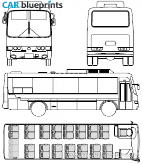 2010 Hyundai Aerotown Bus blueprint