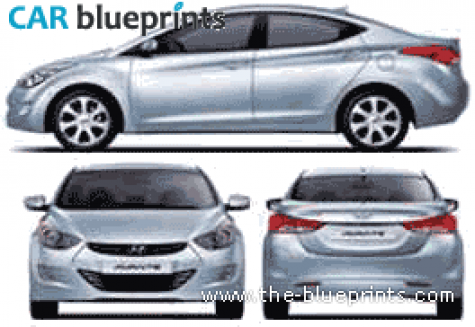 2011 Hyundai Avante Sedan blueprint