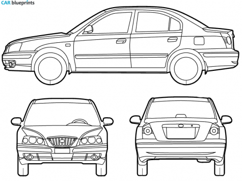 2005 Hyundai Elantra Sedan blueprint