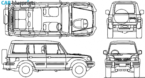 1991 Hyundai Galloper LWB SUV blueprint