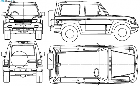 2001 Hyundai Galloper SWB SUV blueprint