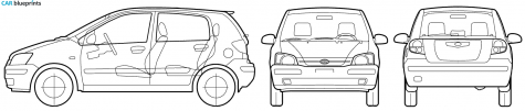 2005 Hyundai Getz Hatchback blueprint