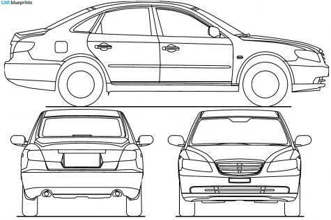 2008 Hyundai Grandeur Sedan blueprint