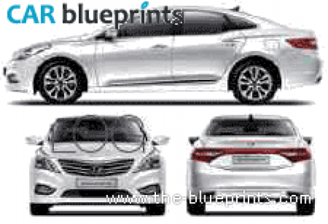 2011 Hyundai Grandeur 5G Sedan blueprint