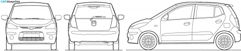 2009 Hyundai I10 Hatchback blueprint