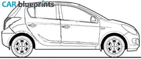 2009 Hyundai I20-12 Comfort Hatchback blueprint