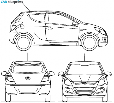 2010 Hyundai I20 Hatchback blueprint