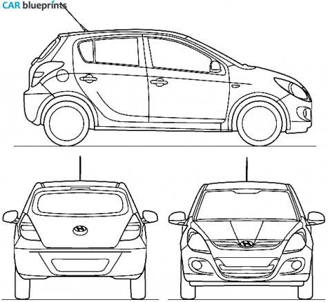 2010 Hyundai I20 Hatchback blueprint