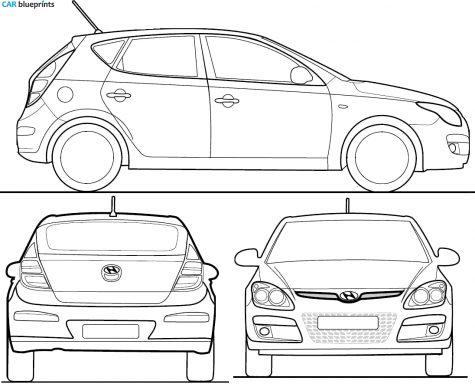 2008 Hyundai I30 Hatchback blueprint