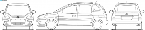 2009 Hyundai Matrix Minivan blueprint