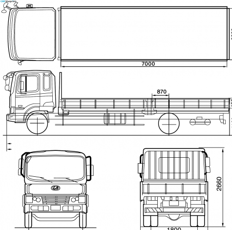 2010 Hyundai Megatruck Truck blueprint