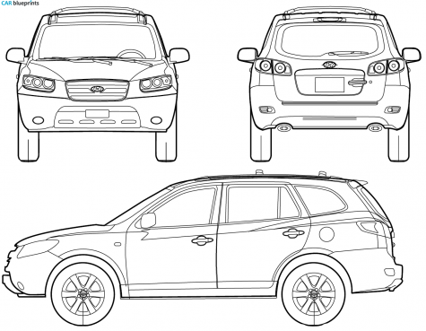 2006 Hyundai Santa Fe SUV blueprint