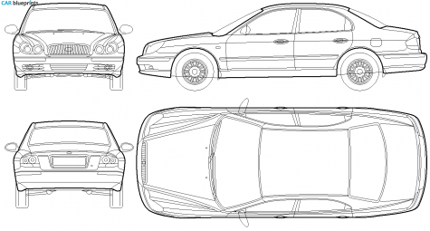 2001 Hyundai Sonata Sedan blueprint