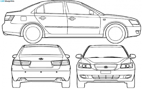 2008 Hyundai Sonata Sedan blueprint