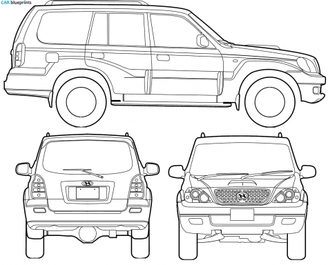 2008 Hyundai Terracan SUV blueprint