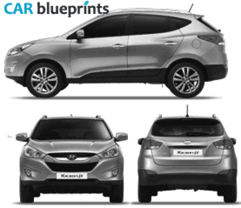 2010 Hyundai Tucson IX SUV blueprint