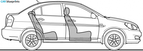 2006 Hyundai Verna Sedan blueprint