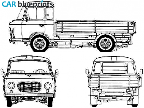 1974 IFA Barkas B1000 Truck blueprint