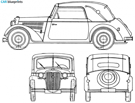 1959 IFA DKW F8 DDR Coupe blueprint