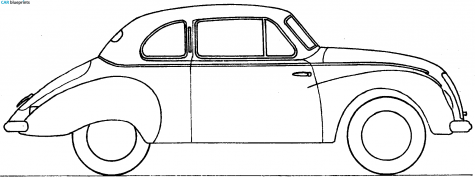 1949 IFA F9 DKW Sedan blueprint