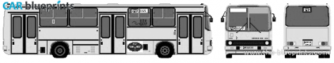 2002 Ikarus 260.30 Bus blueprint