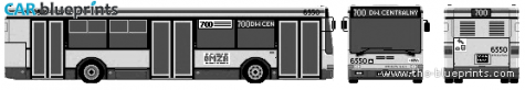 2003 Ikarus 411.08 Bus blueprint