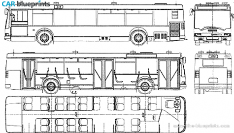 2002 Ikarus 412.08 Bus blueprint