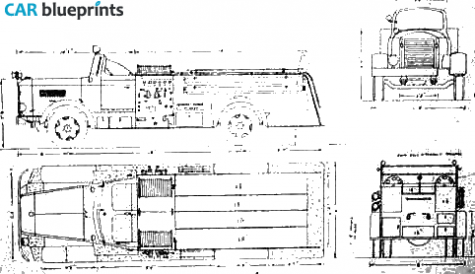 1950 International Fire Truck blueprint