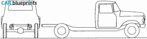 1969 International 1200D 4x4 Truck blueprint