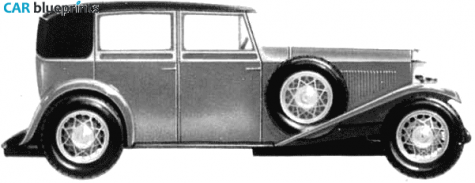 1929 Invicta S Type 4.5 Litre Saloon Mulliner Sedan blueprint