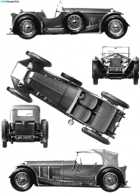 1931 Invicta S Type 4.5 Litre Tourer Cabriolet blueprint