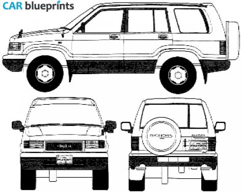 1992 Isuzu Bighorn LWB SUV blueprint