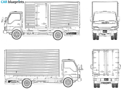 Isuzu Elf Truck blueprint