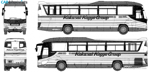 Isuzu Gala Hi-decker Bus blueprint