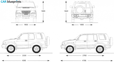 1981 Isuzu Trooper SUV blueprint