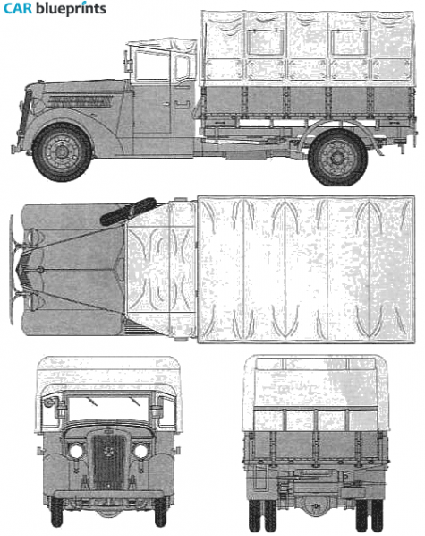 1942 Isuzu TX-40 Type 97 Truck blueprint