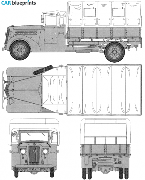 1940 Isuzu TX40 Type 97 2 ton Truck blueprint