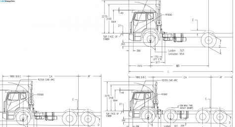 Iveco Acco 2350G Compactor Truck blueprint