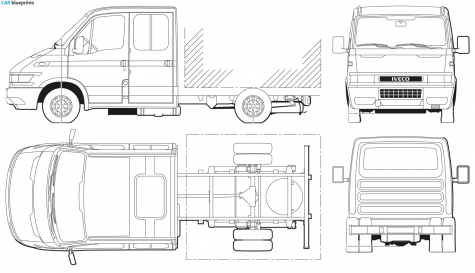 2000 Iveco Daily 65C17 Crew Cab Truck blueprint