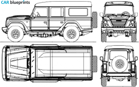 2009 Iveco Massif LWB SUV blueprint