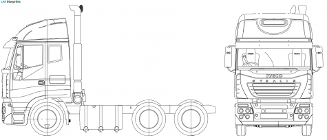 2002 Iveco Stralis AS13 6x4 Truck blueprint