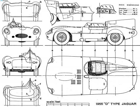 1955 Jaguar D-Type OW blueprint