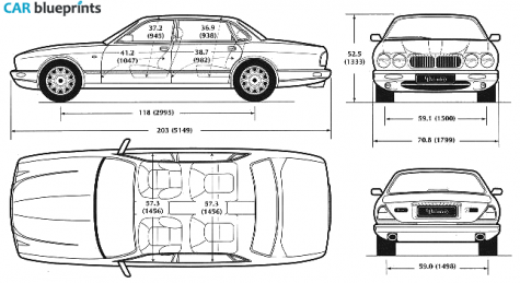 1977 Jaguar Daimler Sedan blueprint