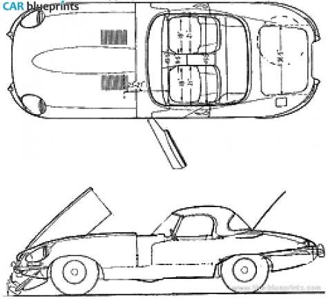 1967 Jaguar E-Type 42 Roadster blueprint