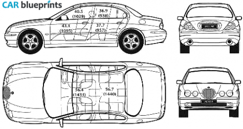 2001 Jaguar S-type Sedan blueprint