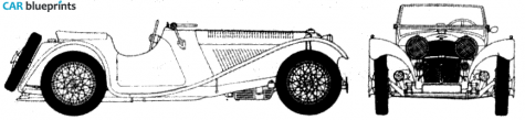 1936 Jaguar SS100 Cabriolet blueprint