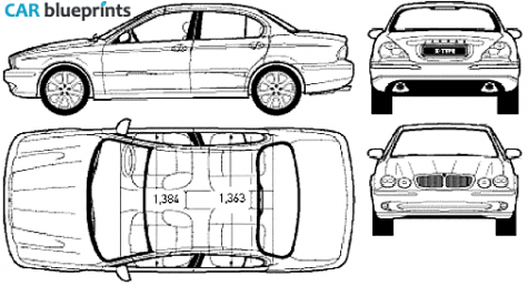 2004 Jaguar X-type Sedan blueprint