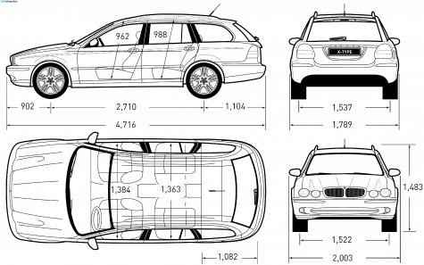 2001 Jaguar X-Type Estate Wagon blueprint